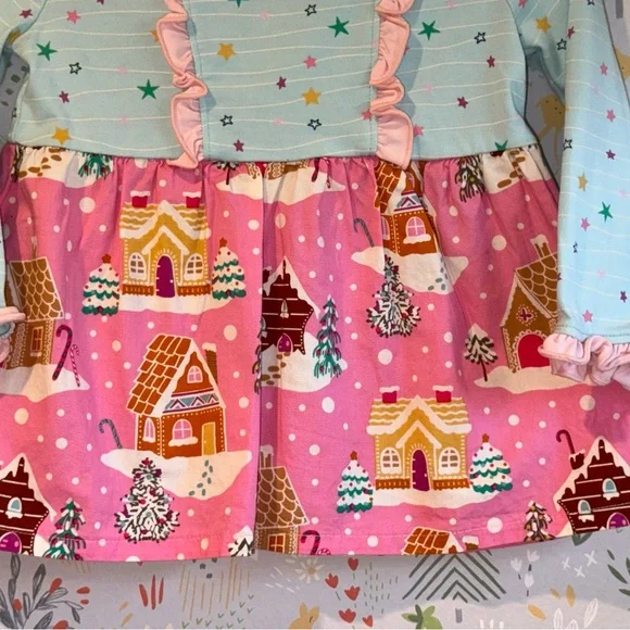 Matilda Jane Gingerbread House Christmas Ruffle Dress Festive and colorful 18 mo - Picture 10 of 16